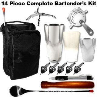 Bartender's Kit 14 Piece Basic Bar Set Barware Tool Sets Kitchen & Dining