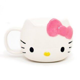 Hello Kitty Die Cut Mug W/Lid: Toys & Games