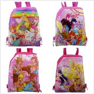 4pcs Winx Party Bags Kid's Drawstring Backpack Bags School Bag Cartoon Bag Party Gifts: Health & Personal Care