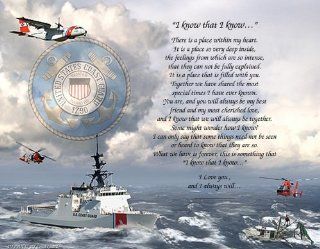 Personalized Poetry Gift "I Know That I Know" on Coast Guard Background : Decorative Plaques : Everything Else