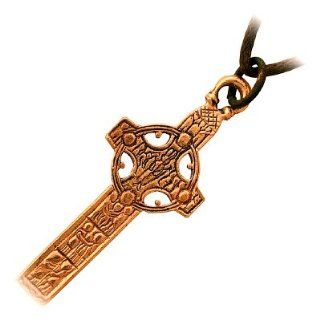 Bronze Clonmacnoise High Cross Celtic Pendant Necklace Known as Cross of the Scriptures: HYPM Jewellery: Jewelry