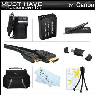 Must Have Accessory Kit For The New Canon EOS M, EOS M Compact Systems Mirrorless Camera, EOS SL1 DSLR Includes Extended Replacement (1150Mah) For Canon LP E12 Battery + Ac/Dc Rapid Travel Charger + Mini HDMI Cable + Deluxe Case + Screen Protectors +More 