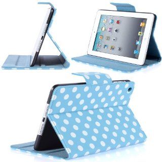 i Blason Dalmation Series Auto Wake / Sleep Smart Cover Book Shell Stand case Cover for Apple New iPad Mini 7.9 Inch Wifi 3G 4G LTE with Built in Stand and Polka Dot Design (Blue / White): Computers & Accessories