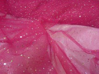 CERISE / HOT PINK Hologram Spangle Dress Nett TUTU Fancy Dress Bridal Fabric Prestige Fashion UK Ltd 150CM WIDE