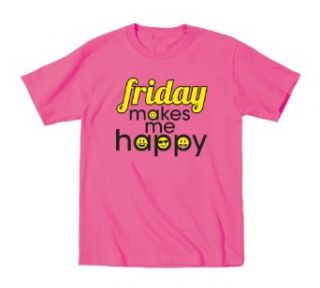 KidTeez Baby girls Friday Makes Me Happy Shirt: Clothing
