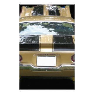 Gold classic 1970's or 1980's Muscle Car Custom Stationery