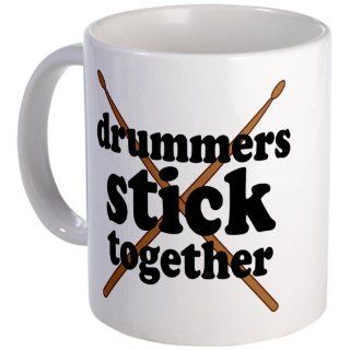 CafePress Funny Drummers Stick Together Mug   Standard Multi color: Kitchen & Dining