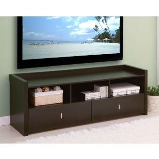 Vinnie Coffee Bean Finish Storage Entertainment Console TV Stand   Television Stands