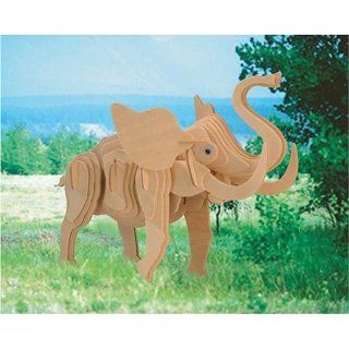 Puzzled   3D Natural Wood Puzzles   LITTLE ELEPHANT (53 Pieces): Toys & Games