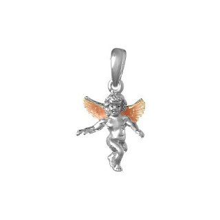 Sterling Silver Charm 3d Guardian Angel Pink Wings: Million Charms: Jewelry