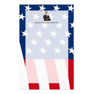 Smiling Patriotic Barack Obama Pop Art Stationery Paper
