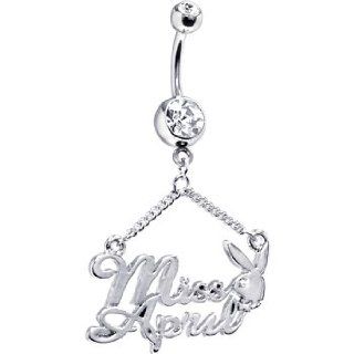 Miss April Playboy Bunny Birthstone Belly Ring: Belly Button Piercing Rings: Jewelry