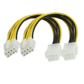 2 Pcs ATX 6 Pin Female to 8 Pin Male Power Cable Adapter for PC: Electronics