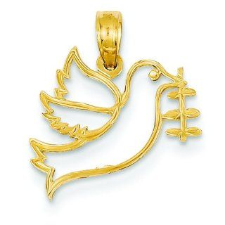 14K Gold Holy Spirit Dove Charm Religious Jewelry: Jewelry