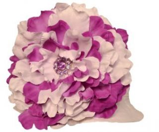 Funny Girl Handmade Peony Flower Baby/Toddler Sun Hat   Purple & White Clothing