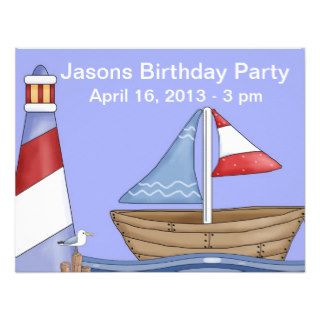 Light Huse & Boat Birthday Invitation