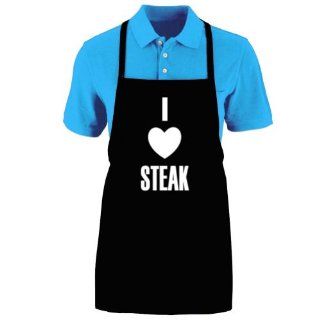 Funny "I LOVE STEAK" Apron; One Size Fits Most   Medium Length Kitchen Aprons for Men, Women, Teen, & Kids (Unisex); Soft Cotton Polyester Mix with DuPont Teflon Fabric Protector. Great gift idea.: Home Improvement