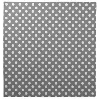 Polka Dots   Light Gray on Gray Printed Napkin