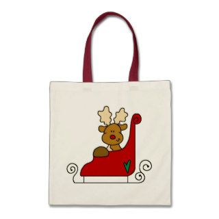Rudolph The Red Nose Reindeer/Sleigh Tote Bags