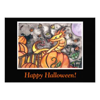 Pumpkin Dragon Halloween Party Invitations