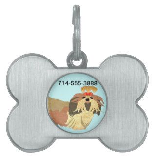 Shih Tzu dog tag with phone number 2 Pet Tags