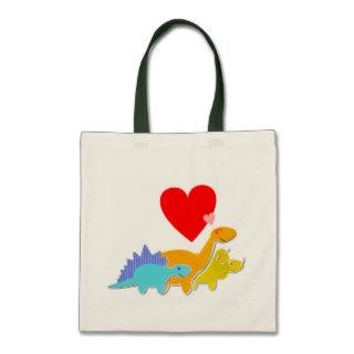 Cute Cartoon Dinosaurs Love Heart Bag
