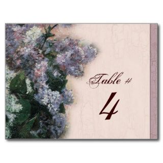 Impressionistic Lilacs   Table Number Card Post Cards