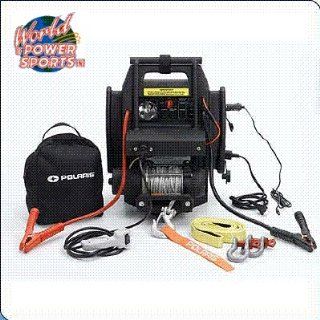 Polaris Versawinch ! 1500 LBS of Pulling Power / Features a Winch, Flashlight, Built in Battery Jump Box, 12 V Adapter and More! Perfect for Atv's, Snowmobiles, Hunting, Camping, Fishing, Construction Job Sites and Much More!   Hand Tool Accessories  