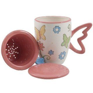 Butterfly Tea Mug Infuser Set   Brew in Mug Tea: Kitchen & Dining