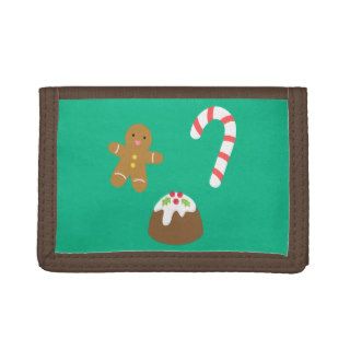 Christmas Treats   Gingerbread Man, Candy, Pudding Trifold Wallets