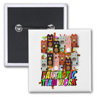 Inspirational Cute Cool Cartoon gifts:Team Work Pins