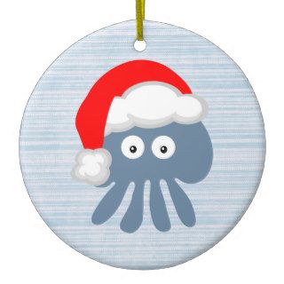 Cute Santa Jellyfish Christmas Tree Ornaments