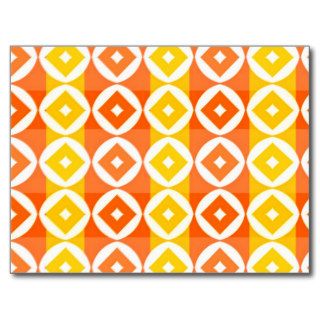 Bright Yellow and Orange Diamond Pattern Post Card