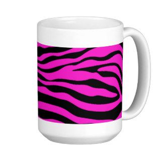 Hot Magenta Zebra Stripes Animal Print Coffee Mugs