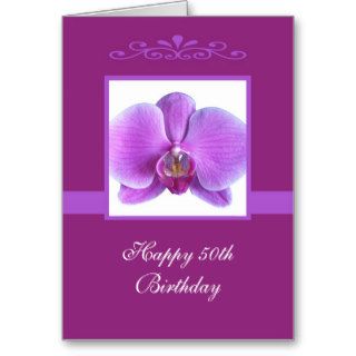 Orchid 50th Birthday Card