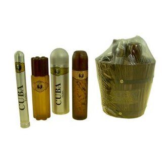 Cuba Gift Set 4 Pieces (3.4 Eau De Toilette Spray + 6.7 Deodorant Spray + 1.2 oz. Sspray + 3.4 oz. Aftershave Spray) Men by Cuba Perfumes : Beauty