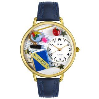 Whimsical Watches Unisex G0640006 History Teacher Navy Blue Leather Watch: Whimsical Watches: Watches