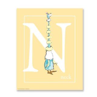 N   NECK, Yellow Dr. Seuss Letter Art  Seuss Prints : Nursery Wall Decor : Baby