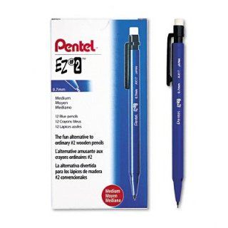 EZ#2&reg Automatic Pencil, .7mm Lead, Refillable, Blue Barrel, Dozen (PENAX17C) : Office Products