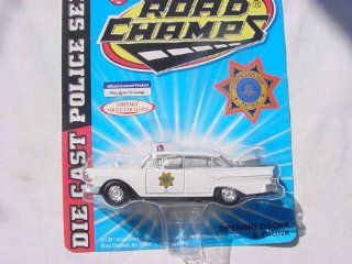 ROAD CHAMPS, 1/43 SCALE, DIE CAST MODEL, 1957 FORD FAIRLANE, COLORADO STATE PATROL, (WHITE): Toys & Games