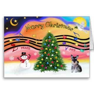 Christmas Music 2   Schnauzer Puppy Greeting Cards