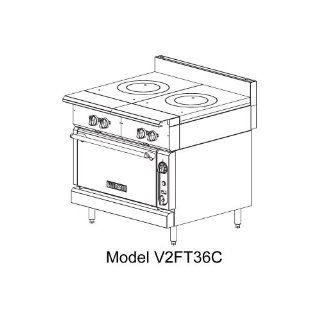 Vulcan Hart 36" Gas Range w/ Dual French Tops and Cabinet Base: Appliances
