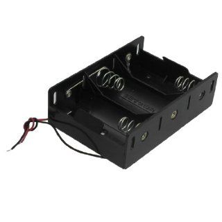 Gino Two Wires Black Plastic 3 x 1.5V D Battery Holder Cell Box Clip : Two Way Radio Battery Chargers : MP3 Players & Accessories