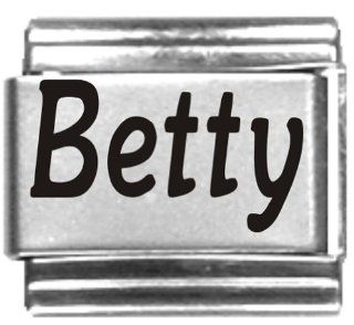 Betty Laser Name Italian Charm Link: Italian Style Single Charms: Jewelry