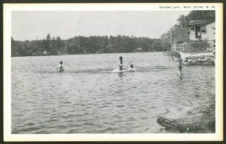 Waterfront Shadow Lake near Salem NH postcard 40s: Entertainment Collectibles