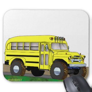57 Chevrolet Off Road 4X4 School Bus Mouse Pad