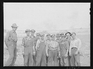 Photo: Blasting crew, foreman. Albany Mine near Bovey, Minnesota   Prints