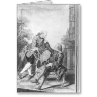 Denis Diderot and Melchior, baron de Grimm Greeting Cards