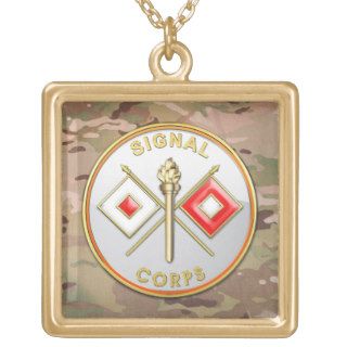 [200] Signal Corps Branch Plaque Personalized Necklace