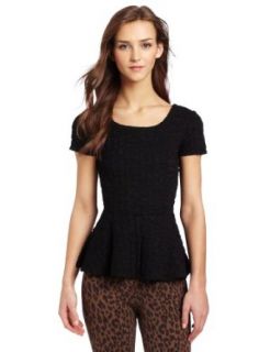 Necessary Objects Juniors Ruffle Knit Peplum Top, Black, Small at  Womens Clothing store: Fashion T Shirts